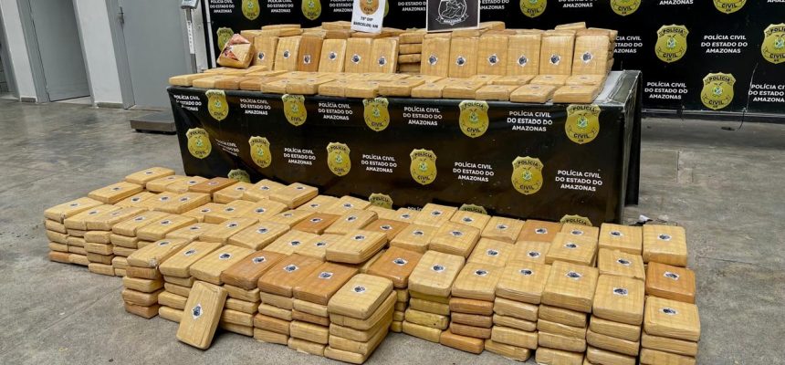 A Polícia Civil do Amazonas (PC-AM), por meio da 75ª Delegacia Interativa de Polícia (DIP) de Barcelos (a 399 quilômetros de Manaus), apresentou, nesta terça-feira (18), o resultado de uma operação que levou à apreensão de meia tonelada de maconha do tipo skunk, avaliada em R$ 10 milhões, e à prisão de Alberto Brazão Lopes, 33, e Ivanildo Paulino da Costa, 39. A ação, realizada na segunda-feira (17), com o apoio da Guarda Civil Municipal (GCM), interceptou a dupla enquanto transportava a droga de São Gabriel da Cachoeira (a 852 quilômetros) para Manaus.